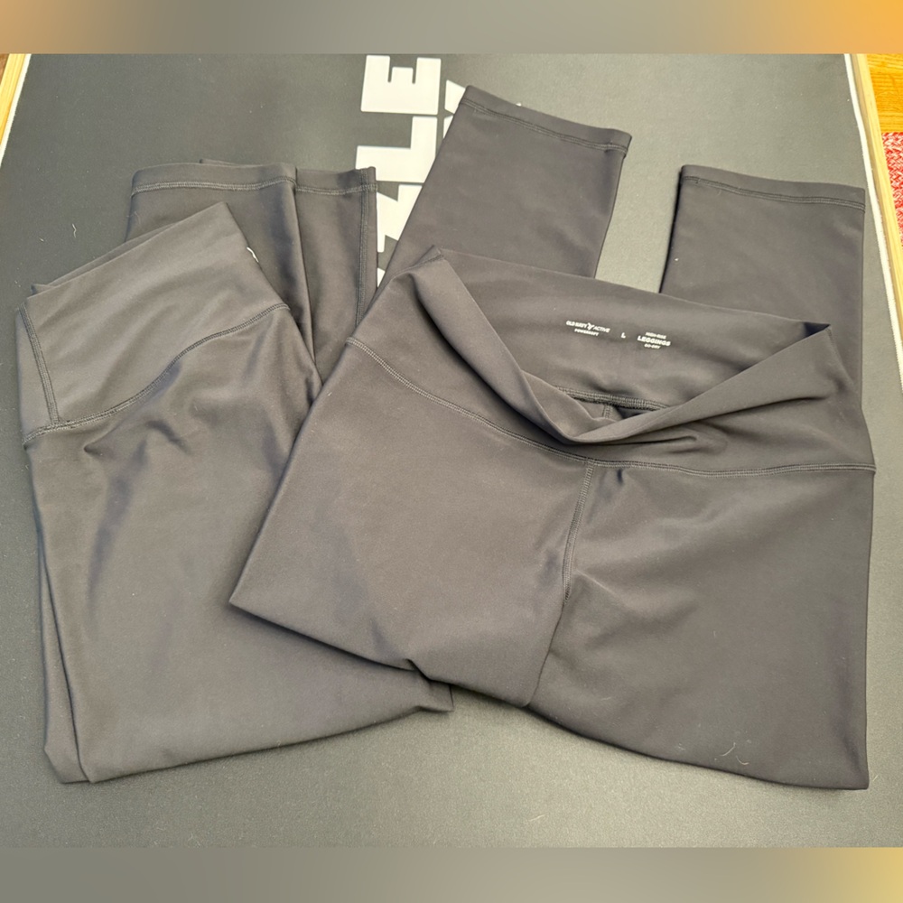 Old Navy Bundle of 2 Powersoft Black Leggings-Women's L